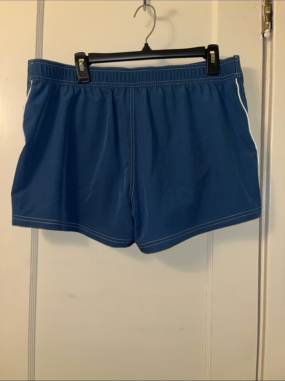 Free Country Blue Athletic Swim Shorts with White Stitching - Picture 2 of 6